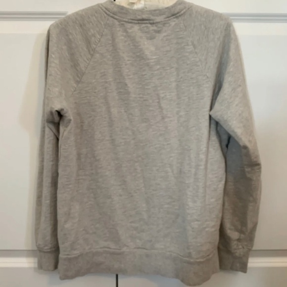 J Crew Gray Black Floral Seeatshirt - Picture 2 of 3